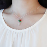 Cinnabar Lotus Charm Necklace